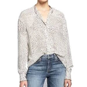 J. Crew Women's Shirt Button Up Animal Cheetah Print Long Sleeve Preppy dot S